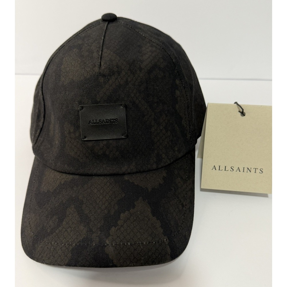 ALLSAINTS Gray Green Camouflage Baseball Cap Adjustable Men One Size Casual NWT